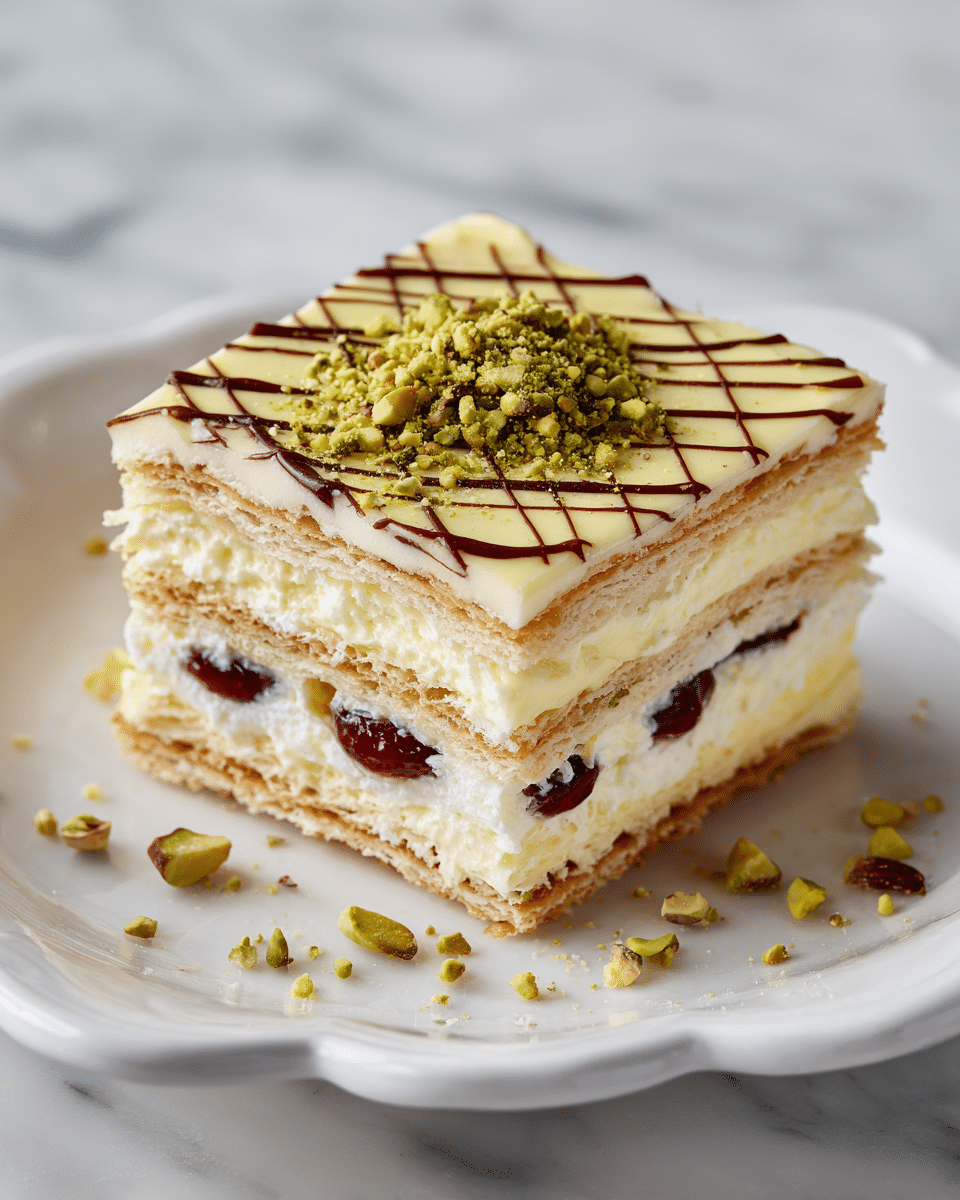 Gliko Psigiou: Pistachio Cream with Sour Cherry & Mastiha-Infused Biscuits Recipe