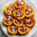 Roasted Carnival Squash with Feta and Pomegranate Recipe