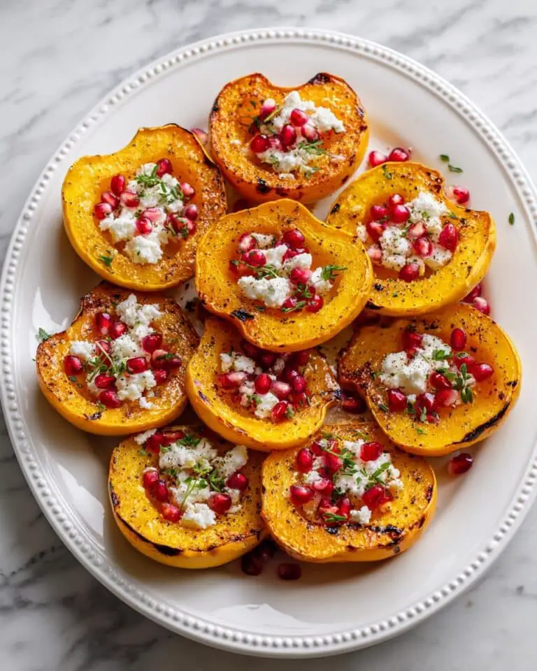 Roasted Carnival Squash with Feta and Pomegranate Recipe