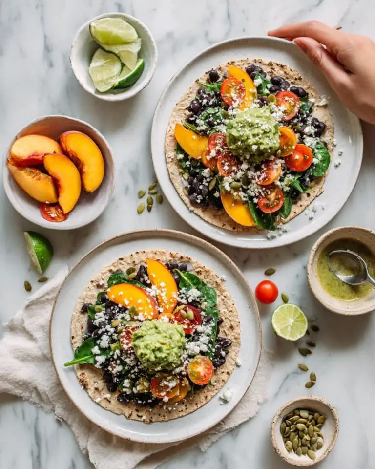 Green Chile Peach Tostadas Recipe