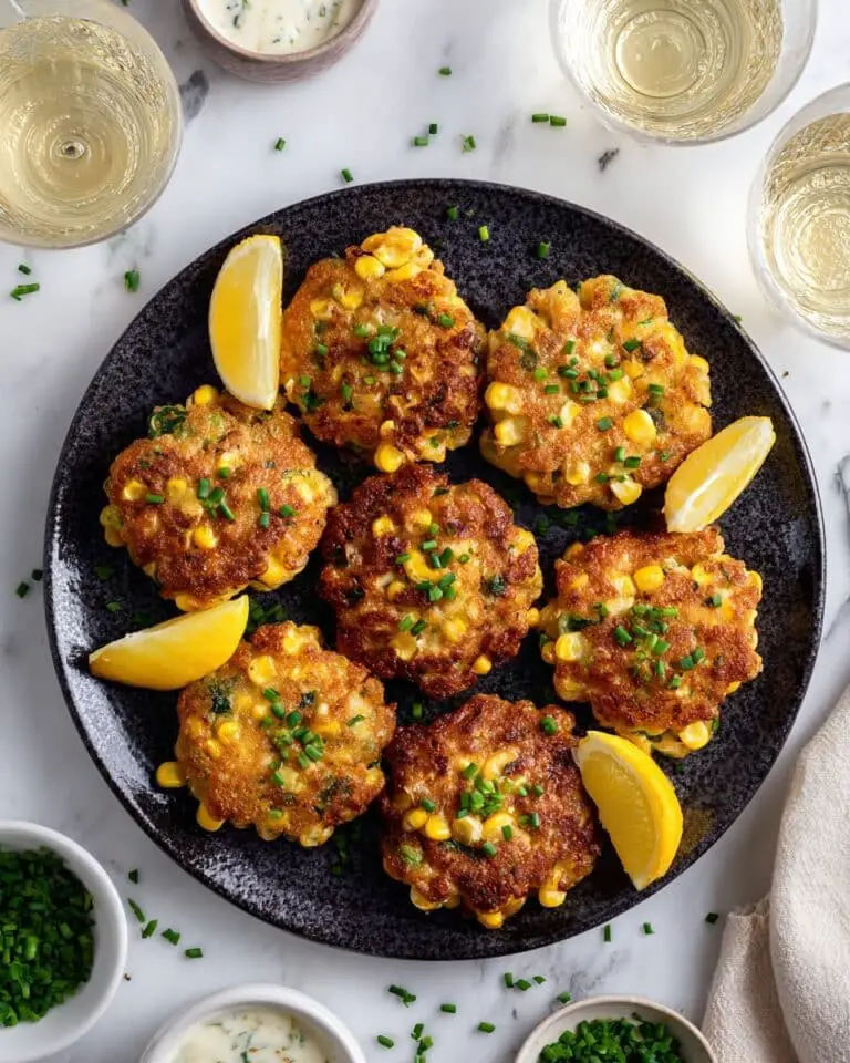 Chicken Zucchini Fritters with Lemon Chive Sour Cream Recipe