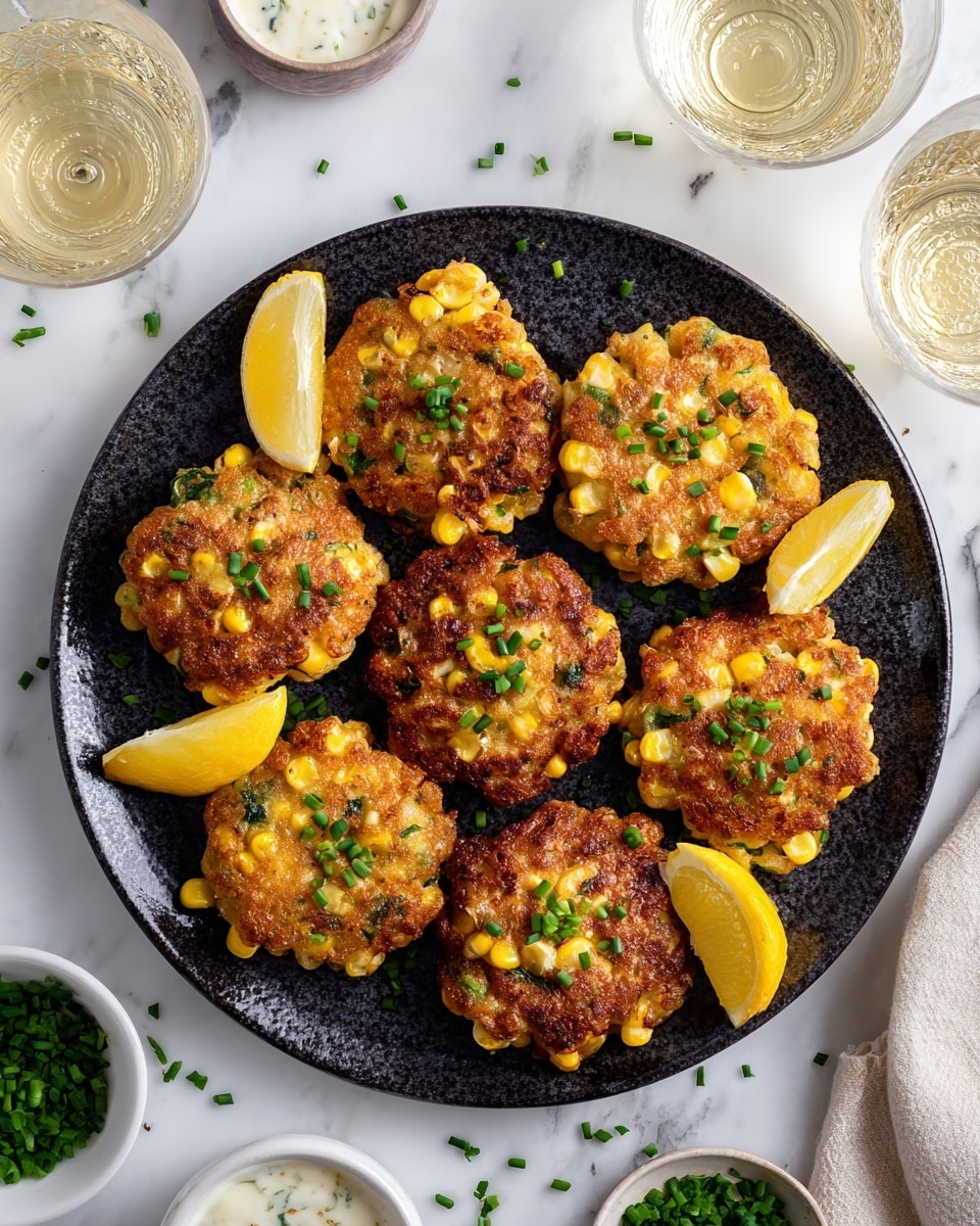 Chicken Zucchini Fritters with Lemon Chive Sour Cream Recipe