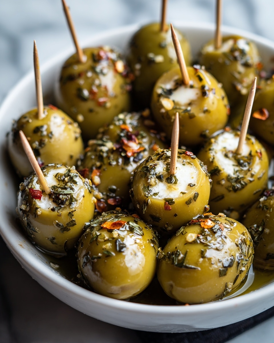 Stuffed Castelvetrano Olives with Garlic and Herb Boursin Recipe