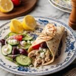 Greek Chicken Flatbreads with Tzatziki and Greek Salad Recipe