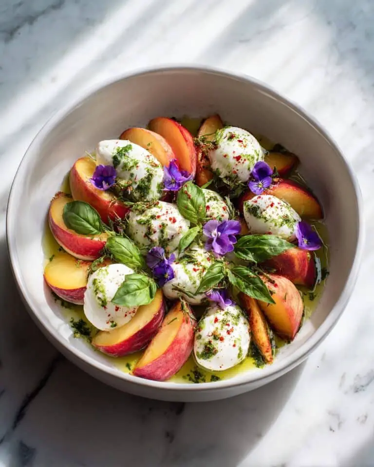 Peach Burrata Basil Summer Salad Recipe