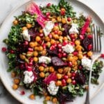 Roasted Beet and Chickpea Salad with Pomegranate and Goat Cheese Recipe