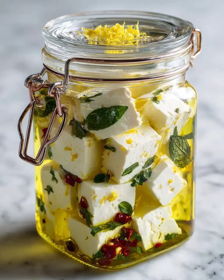 Marinated Feta with Jalapeño, Chilies, and Herbs Recipe
