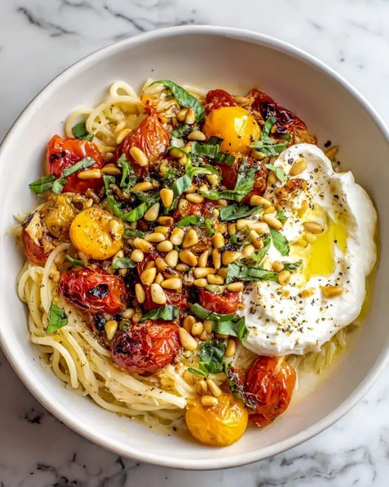 Chicken Spaghetti with Burrata and Lemon Butter Garlic Sauce Recipe