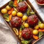 Sheet Pan Mini Meatloaves with Roasted Vegetables Recipe