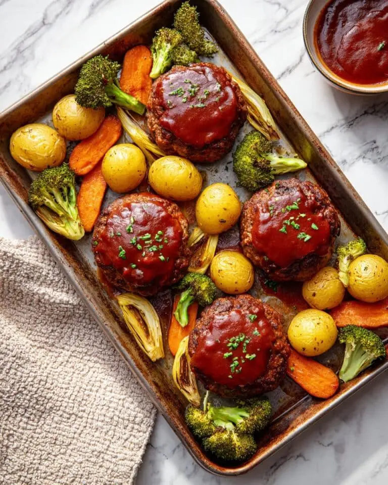 Sheet Pan Mini Meatloaves with Roasted Vegetables Recipe
