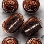 Cream-Filled Chocolate Cupcakes Recipe